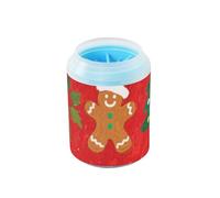Happy Christmas Red Gingerbread Snowman Reusable Dog Cleaner Washer and Massager with Soft Silicone Brush Pets Supplies and Accessories for Small Medium Large Breed Dogs, Cats