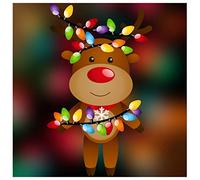 Happy Christmas Reindeer High Quality Double-Sided Static Cling Window Sticker - Seasonal Christmas Decorations
