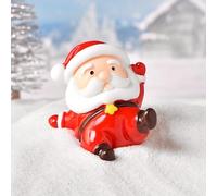 Happy Christmas Santa Snowman Cute Couple Micro Snow Scenery Decoration Accessories (Red, 4. 3cm)