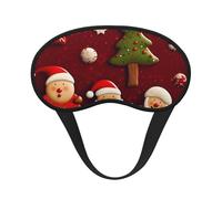 Happy Christmas Sleep Mask for Side Sleeper, Blackout Sleep Eye Mask Comfortable Blindfold Eyeshade Soft Breathable Sleeping Mask with Elastic Strap Silk Eye Covers for Travel