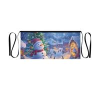 Happy Christmas Snowman Penguin Versatile Waist Apron for Women and Men with 3 Pockets for Gardening and Serving, Happy Christmas Snowman Penguin, One size