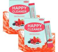 Happy Cleaner-Polvo prebiótico probiótico-Mezcla de bayas de sandía en polvo (28 paquetes de una sola porción) con frutas y verduras, sin azúcar, vegano, sin gluten para hombres y mujeres (2PCS)