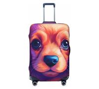 Happy Cocker Spaniel Puppy Elastic Travel Luggage Cover Suitcase Protector, Print Suitcase Baggage Cover Anti-Scratch