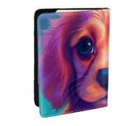 Happy Cocker Spaniel Puppy Printed Passport Holder,Travel Pu Leather Passport Cover Case Organiser for Men Women,6.5 Inch