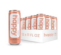 Happy Coffee 11oz Vanilla Latte Canisters - Pack of 12 Notes of Marshmallow & Comfort 100% Arabica Beans - No Artificial Flavors or Sweeteners