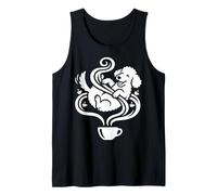 Happy Coffee Poodle Cozy Café Graphic Design Tank Top