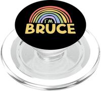 Happy Colorful I'm Bruce Rainbow Pride First Name PopSockets PopGrip for MagSafe