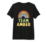 Happy Colorful Team Amber Rainbow Pride Green Yellow Premium T-Shirt