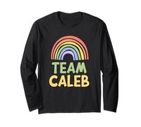 Happy Colorful Team Caleb Rainbow Pride Green Yellow Long Sleeve T-Shirt
