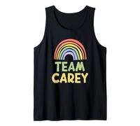 Happy Colorful Team Carey Rainbow Pride Green Yellow Tank Top