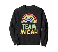 Happy Colorful Team Micah Rainbow Pride Green Yellow Sweatshirt