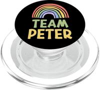 Happy Colorful Team Peter Rainbow Pride Green Yellow PopSockets PopGrip for MagSafe