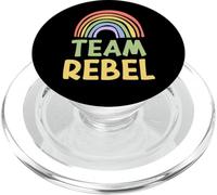Happy Colorful Team Rebel Rainbow Pride Green Yellow PopSockets PopGrip for MagSafe