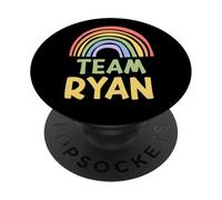 Happy Colorful Team Ryan Rainbow Pride Green Yellow PopSockets Adhesive PopGrip