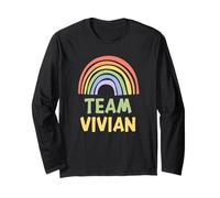 Happy Colorful Team Vivian Rainbow Pride Green Yellow Long Sleeve T-Shirt