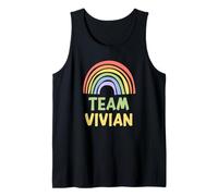 Happy Colorful Team Vivian Rainbow Pride Green Yellow Tank Top