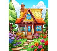 Happy Coloring - 500 pages talking about gardens houses and flowers coloring book for kids and adults.: Feel serenity through nature’s artful designs.