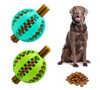Happy Companion Dog Treat Ball - Interactive Rubber Dispenser Toy for Large Dogs - Boredom Relief & Mental Stimulation - 8cm (2 Pack, Blue/Green)
