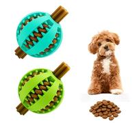 Happy Companion Dog Treat Ball - Interactive Rubber Dispenser Toy for Puppies & Small Dogs - Boredom Relief & Mental Stimulation - 6cm (2 Pack, Blue/Green)
