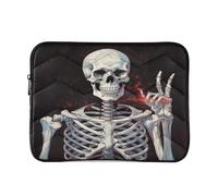 Happy Cool Gesture Skull Laptop Sleeve Bag for 15-16Inch, Waterproof Shockproof Laptop Quilting Case, Slim Lightweight Design for Work-L