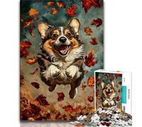 Happy Corgi 1000 Piece Jigsaw Puzzle for Adults Teens,Decompressing Intellectual Educational Toy Secret Santa Gifts 38x26cm