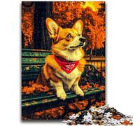 Happy Corgi 1000 Piece Jigsaw Puzzles for Adults & Teens,Fun Games Every Piece Is Unique - Challenging Family Fun Game (38x26cm)