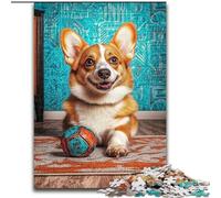 Happy Corgi 1000 Pieces Jigsaw Puzzle for Adults& Teens, Pattern Assembly Deal As Gifts for The Whole Family Suitable for And 14 (50x75cm)