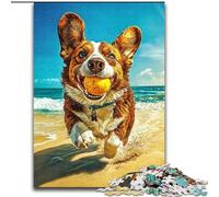 Happy Corgi Adult Jigsaw Puzzles 1000, Pattern Assembly Deal As Gifts for The Whole Family Suitable for And 14 (26x38cm)