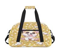 Happy Corgi Dog Duffel Bags for Women Men Kids Girls Boys Overnight Weekender Travel Bag 24L Sport Gym Duffel Bag Practice Tote Carry Bag