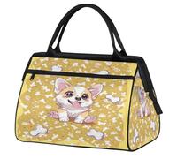 Happy Corgi Dog Travel Duffle Bag for Women Men Kids Boys Girls Weekend Overnight Bags 24 L Holdall Tote Cabin Bag for Sports Gym Yoga