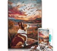 Happy Corgi Jigsaw Puzzles for Adults 1000 Jigsaws,Family Game Stress Reliever Difficult Challenge Secret Santa Gifts 38x26cm