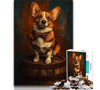 Happy Corgi Jigsaw Puzzles for Adults 1000 Piece,Challenging Game Toys Every Piece Is Unique - Challenging Family Fun Game 38x26cm