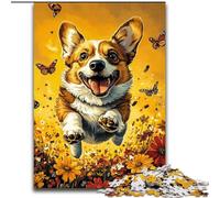 Happy Corgi Jigsaw Puzzles for Adults 1000 Piece Puzzle, Brain Intelligence Challenge Addictive Toys for Home Decoration (26x38cm)