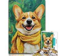 Happy Corgi Jigsaw Puzzles for Adults Teenagers Jigsaws Puzzle,for Educational Game Challenge Toy Unique Home Decor And Gifts (50x75cm)