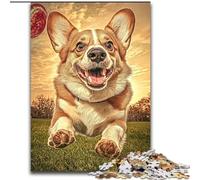 Happy Corgi Jigsaw Puzzles for Teenagers 1000 Piece Puzzle, Family Fun Games Fun at Home Activities, Birthday Present, Travel Gifts (50x75cm)