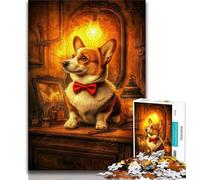 Happy Corgi Jigsaw Puzzles for Teenagers 1000 Piece Puzzle,Game Toys Every Piece Is Unique - Challenging Family Fun Game 38x26cm