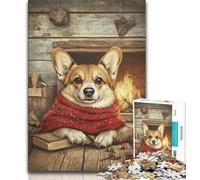 Happy Corgi Jigsaw Puzzles for Teenagers,Help The Brain Exercise Addictive Toys to Cultivate Patience A Work of Art 50x75cm