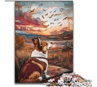 Happy Corgi JigsawPuzzle 1000 Pieces for Teenagers, Suitable for Ages 14 And Up Improve Memory Gifts Ideas (50x75cm)