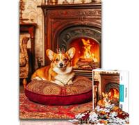 Happy Corgi Jigsaws 1000 Pieces for Adults,Staycation Kill Time Every Piece Is Unique - Challenging Family Fun Game (75x50cm)