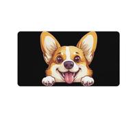 Happy Corgi Puppy Dog Gaming Mouse Pad Computer Laptop Desk Mat Rubber Base Large Mousepad