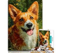 Happy Corgi Puzzles 1000 Pieces for Adults,Challenging Game And Family Play Wall Decoration Unique Birthday And Xmas Gifts (75x50cm)