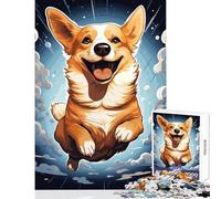 Happy Corgi Puzzles for Teenagers 1000 Piece Support Memory Strength And Retention Gentle Calm Leisure Activity (38X26cm)