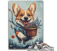 Happy Corgi Puzzles for Teenagers Teens 1000pc Puzzle,Game Toys Every Piece Is Unique - Challenging Family Fun Game (38x52cm)