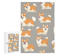 Happy Corgis Dogs Wooden Jigsaw Puzzles for Adults Funny Brain-Teasing Game Idea Puzzle Gift