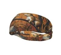 Happy Couple Squirrel Sweat Headbands for Women & Men - Unique Customized Patterns, Non-Slip Wide Headband for Running, Gym, Yoga, and More - Stylish Hair Accessories