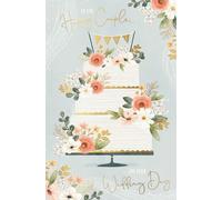 Happy Couple Wedding Cake, 5 x 8 Inches Greetings Card by Wishing Well