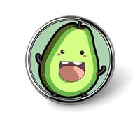 Happy Cow Fruit Round Badge Personalized Metal Lapel Pin Badges Fit Clothing Bags Hat Humorous Printed Brooch Badge Party Decorations Accessories for Men Women