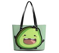 Happy Cow Fruit Tote Bag Large Soft Leather Purse with Zipper Lightweight Ladies Shoulder Handbag