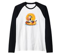 Happy Cow Holiday Costume for Pool and Beach Ring Lovers Raglan Baseball Tee