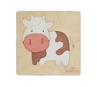 Happy Cow Wooden Puzzle for Kids | 5 Piece Jigsaw Puzzle for Preschool Kids | Learning Educational Toys Gifts for Boys Girls Ages 3+ Years.